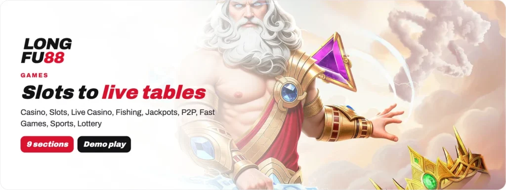 Longfu88 games lobby from slots to live tables